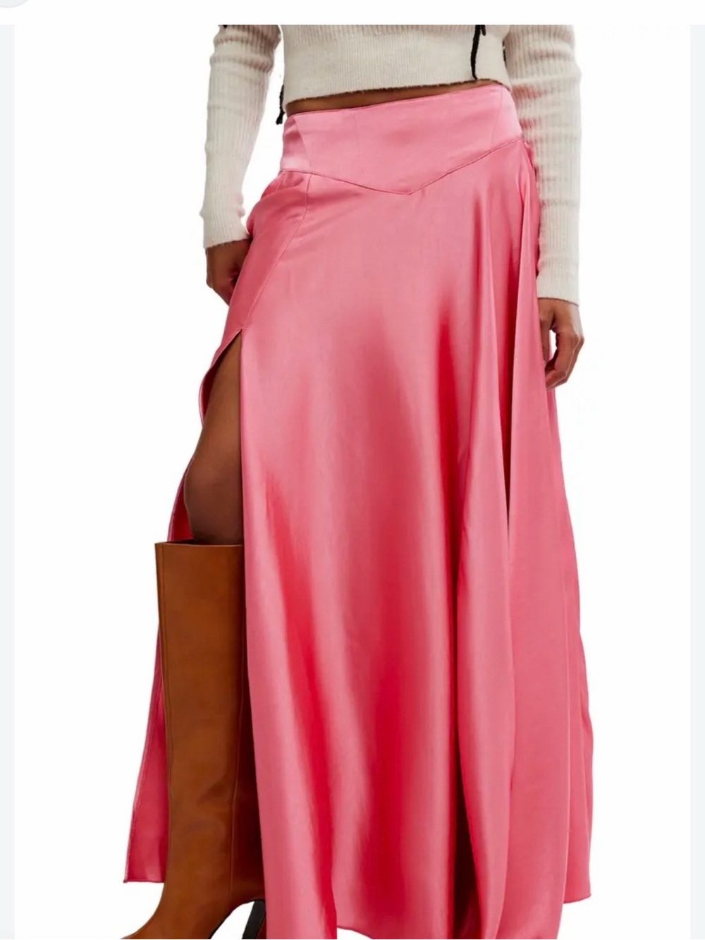 NWT Free People Chilco Mid-Rise Side Slit Maxi Skirt Size 2